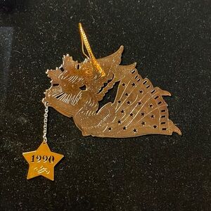 Avon Vtg Collectible 1990 Sparkling Angel Silverplate Ornament NIB /Damaged Box